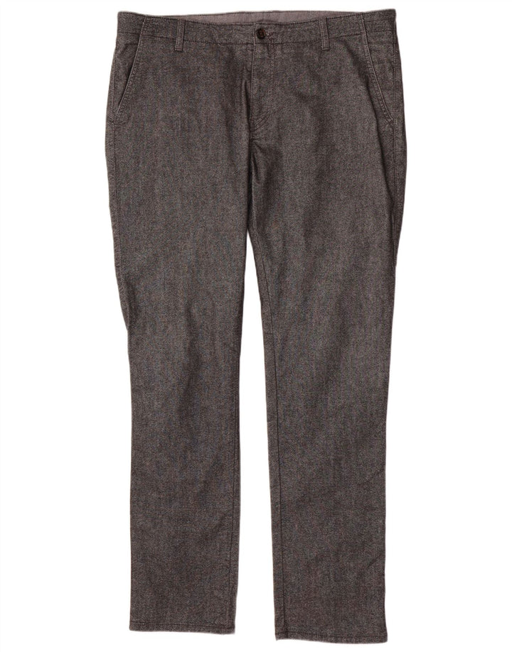 Rifle Mens Slim Trousers W38 L34 Grey Herringbone Cotton