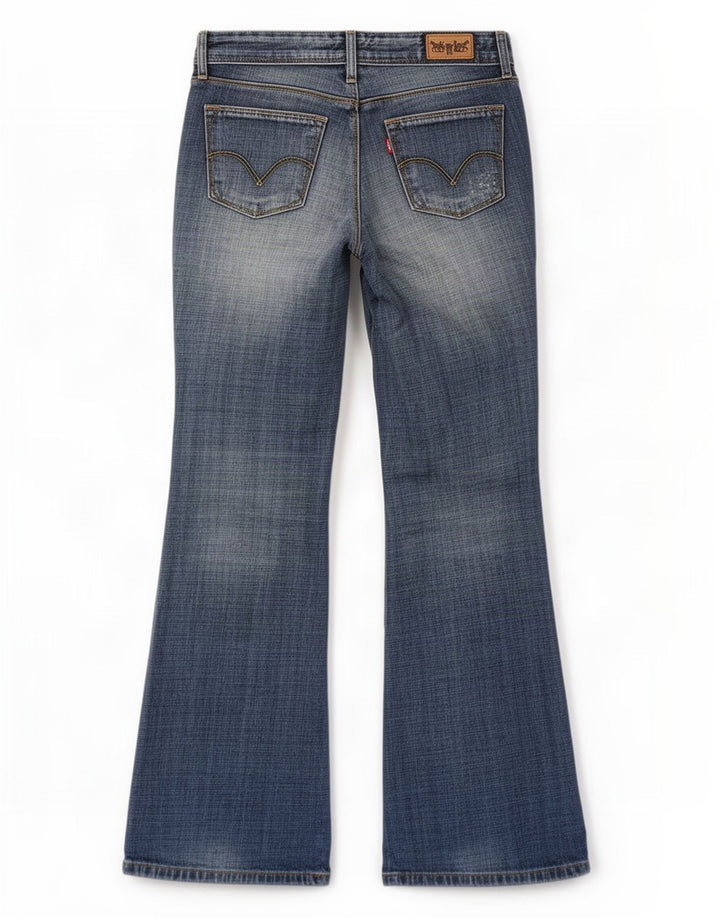 Levi's Womens 572 Low Waist Distressed Bootcut Jeans W28 L30 Blue Cotton