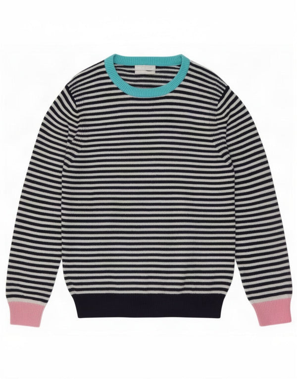 Marks & Spencer Womens Boat Neck Jumper Sweater UK 18 XL Navy Blue Striped