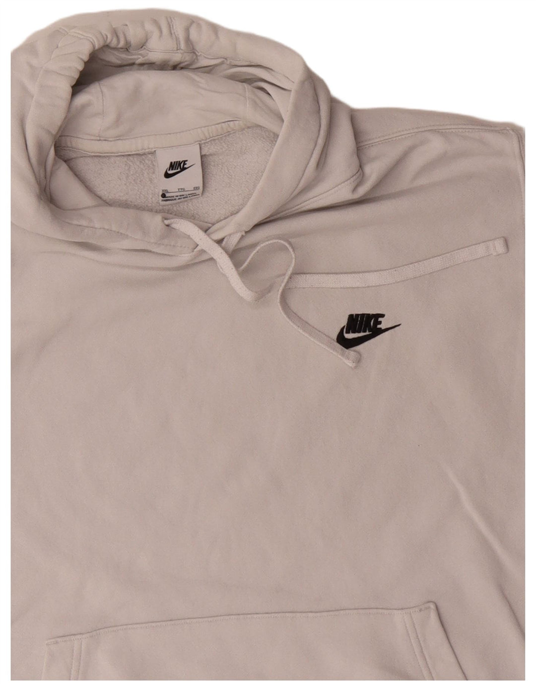Nike Mens Hoodie Jumper 2XL White Cotton