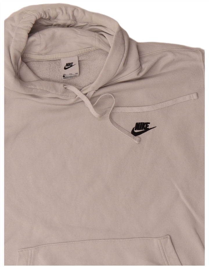 Nike Mens Hoodie Jumper 2XL White Cotton