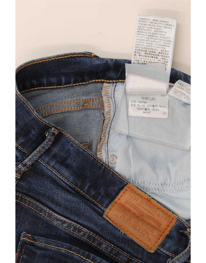 Levi's Womens 724 High Rise Straight Jeans W30 L30 Blue Lyocell