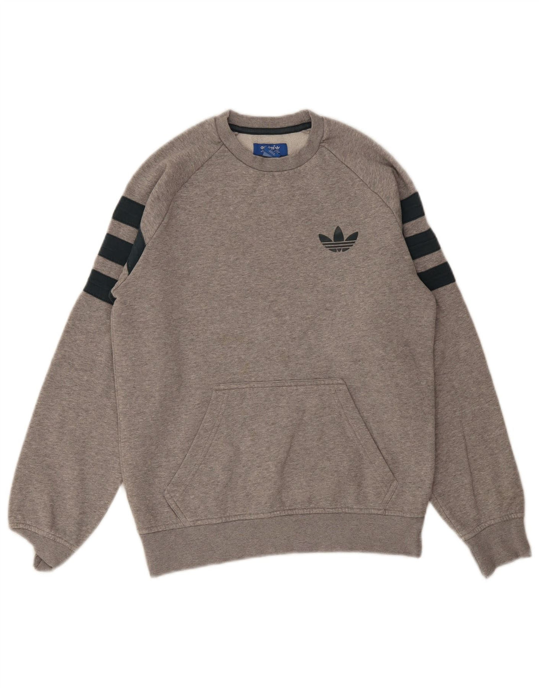 Adidas Mens 3D Arc Sweatshirt Jumper Small Grey Fair Isle Cotton