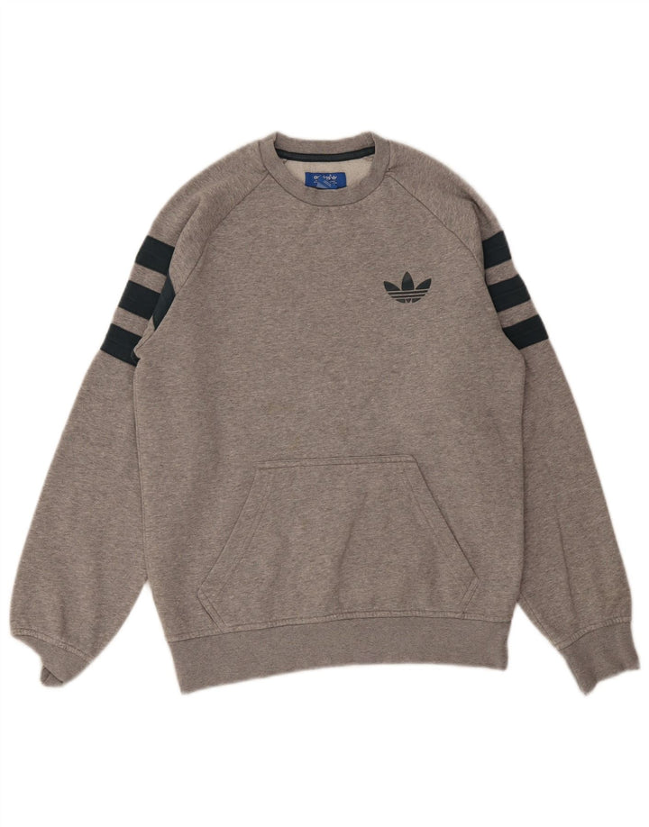 Adidas Mens 3D Arc Sweatshirt Jumper Small Grey Fair Isle Cotton