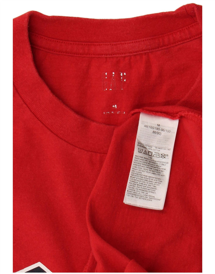 GAP Mens Graphic T-Shirt Top Medium Red Cotton