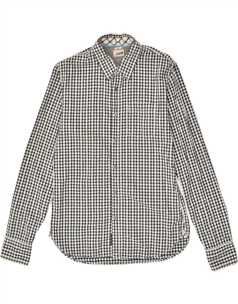 TOMMY HILFIGER Mens Shirt Small Grey Check Cotton | Vintage Tommy Hilfiger | Thrift | Second-Hand Tommy Hilfiger | Used Clothing | Messina Hembry 