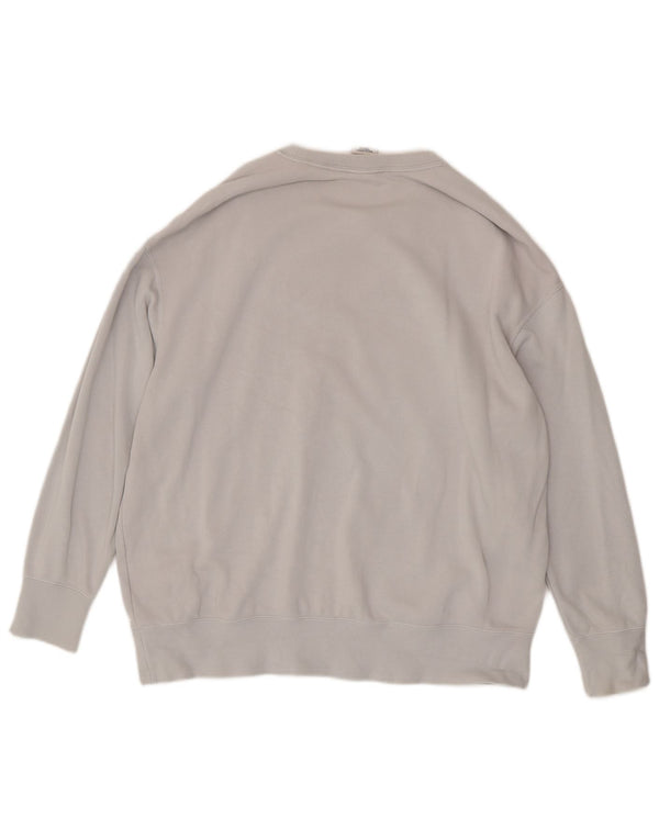 Nike Womens Graphic Sweatshirt Jumper UK 14 Medium Grey Cotton