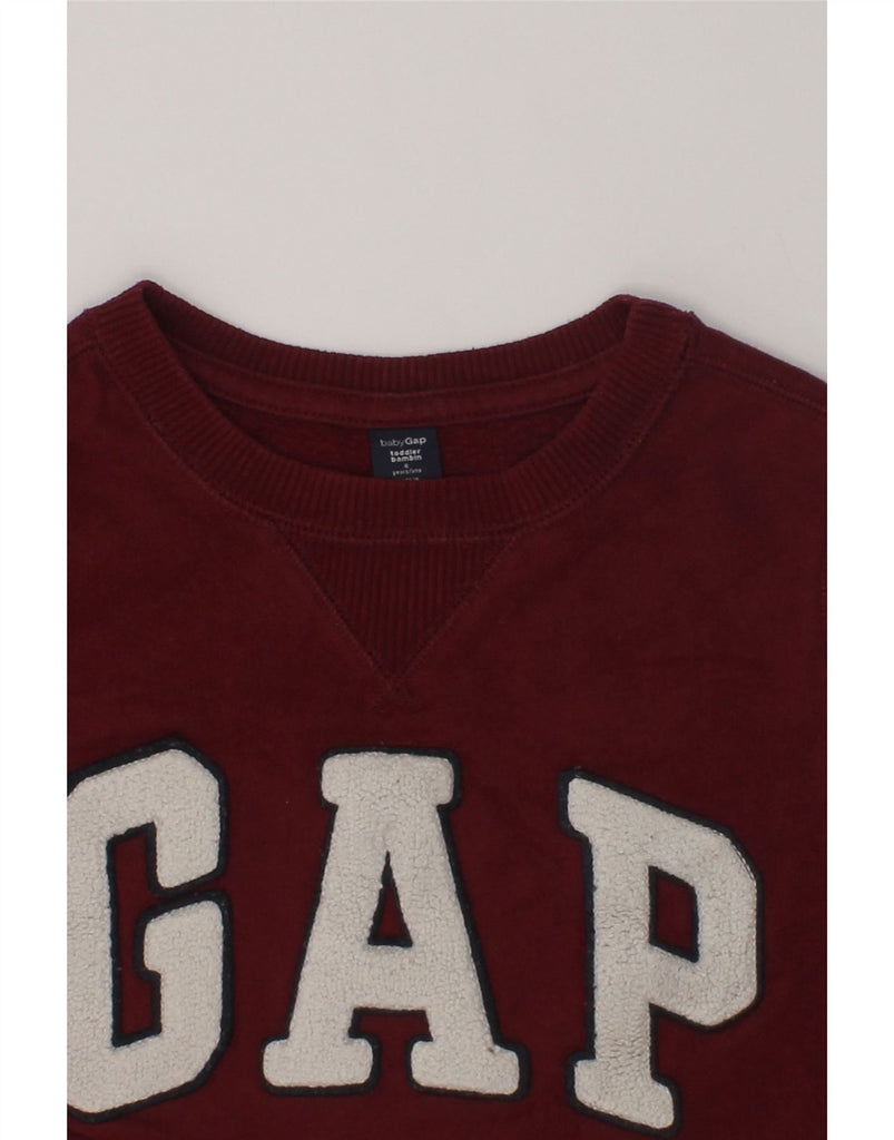 GAP Boys Graphic Sweatshirt Jumper 3-4 Years Burgundy Cotton | Vintage Gap | Thrift | Second-Hand Gap | Used Clothing | Messina Hembry 