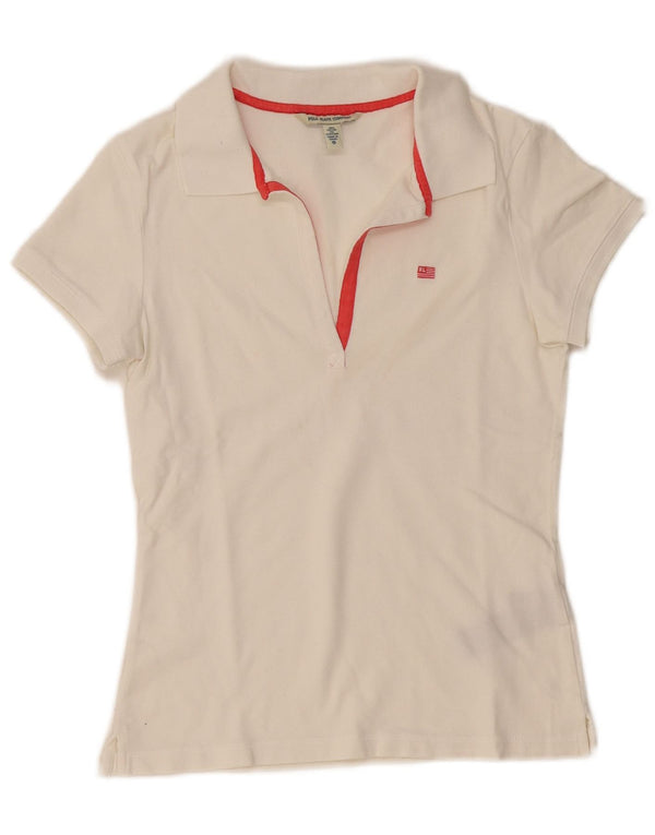 Polo Ralph Lauren Womens Polo Shirt UK 12 Medium White Cotton