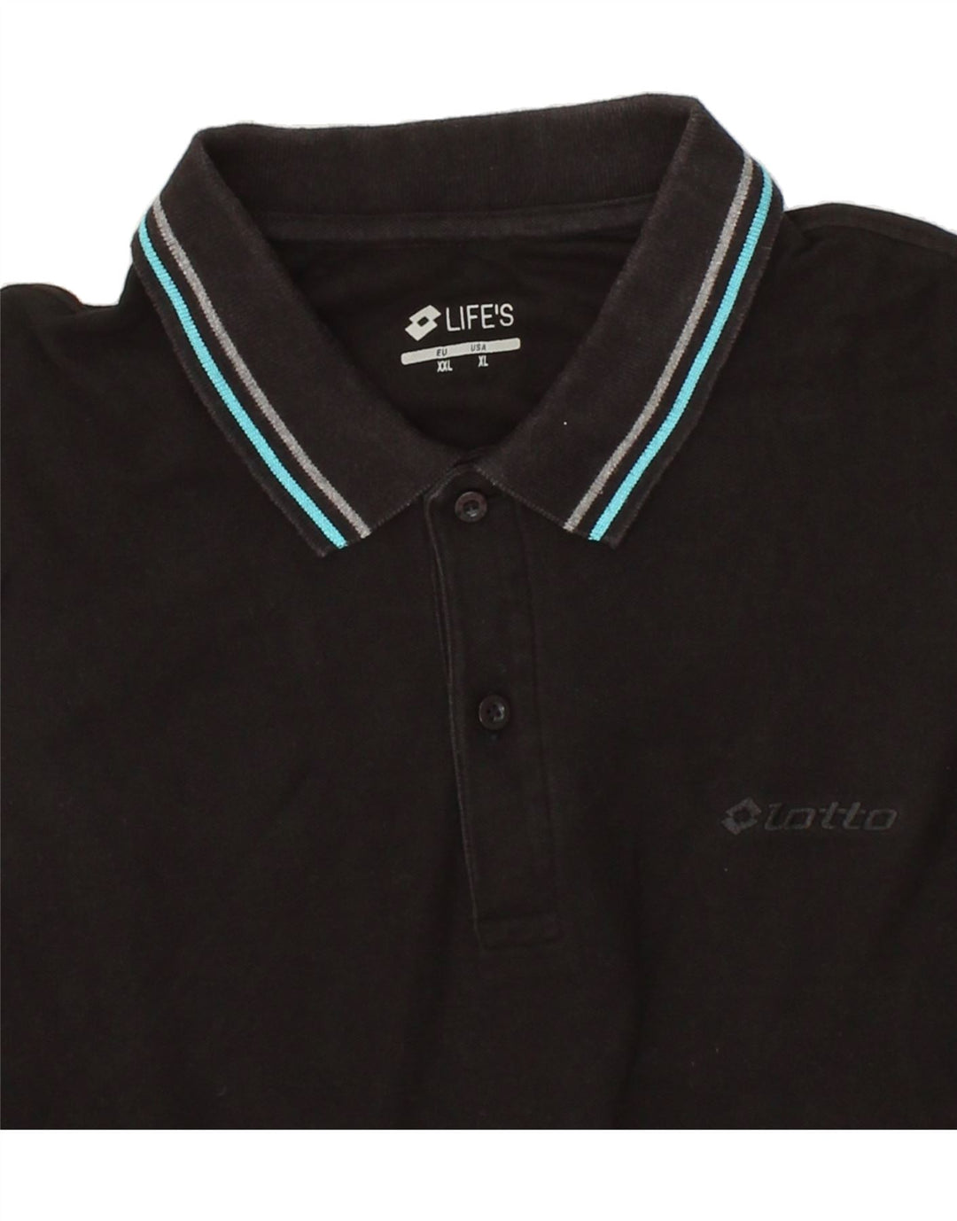 LOTTO Mens Polo Shirt XL Black Cotton Vintage Lotto and Second-Hand Lotto from Messina Hembry 