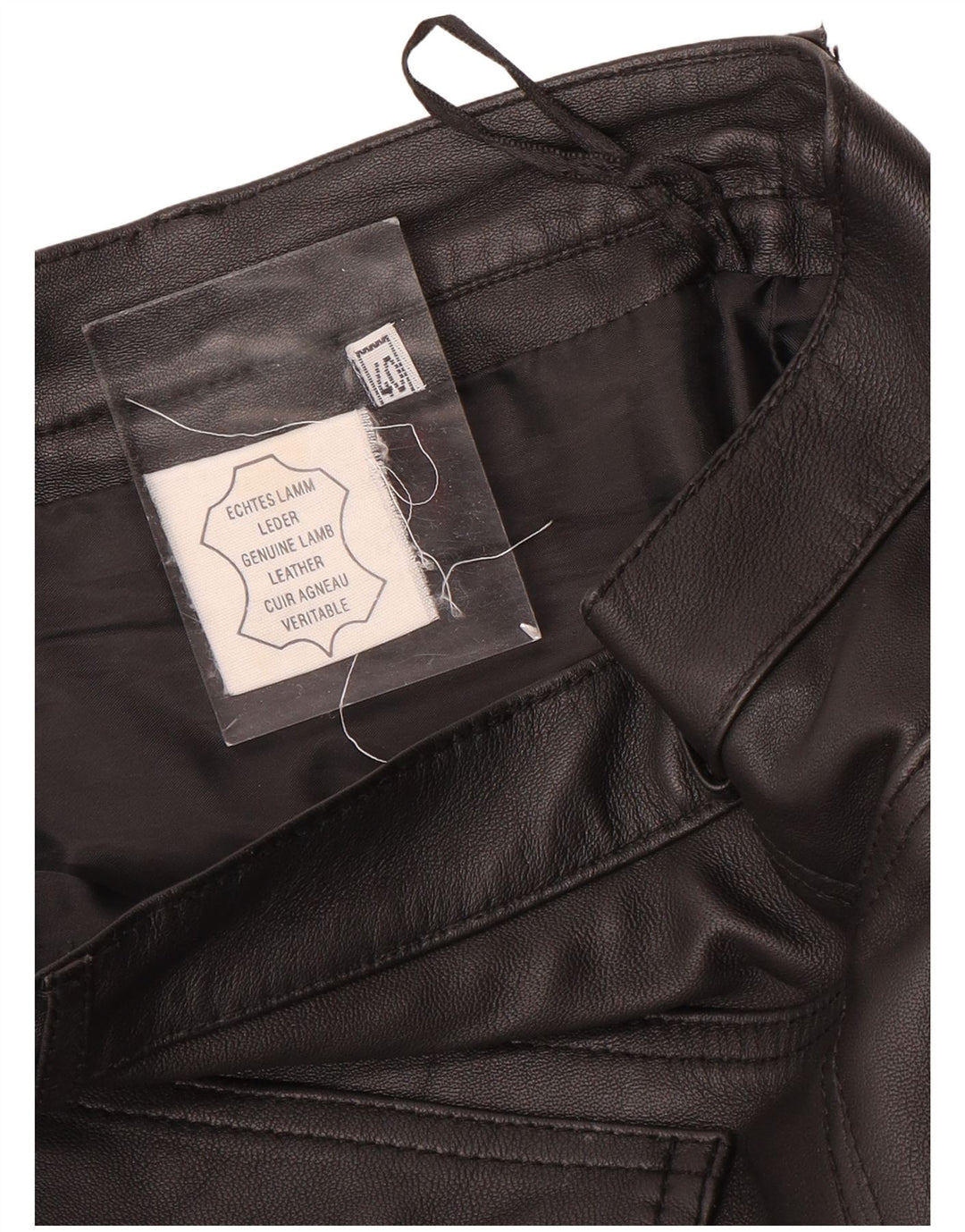 VINTAGE Womens Straight Trousers EU 40 Medium W28 L29 Black Leather