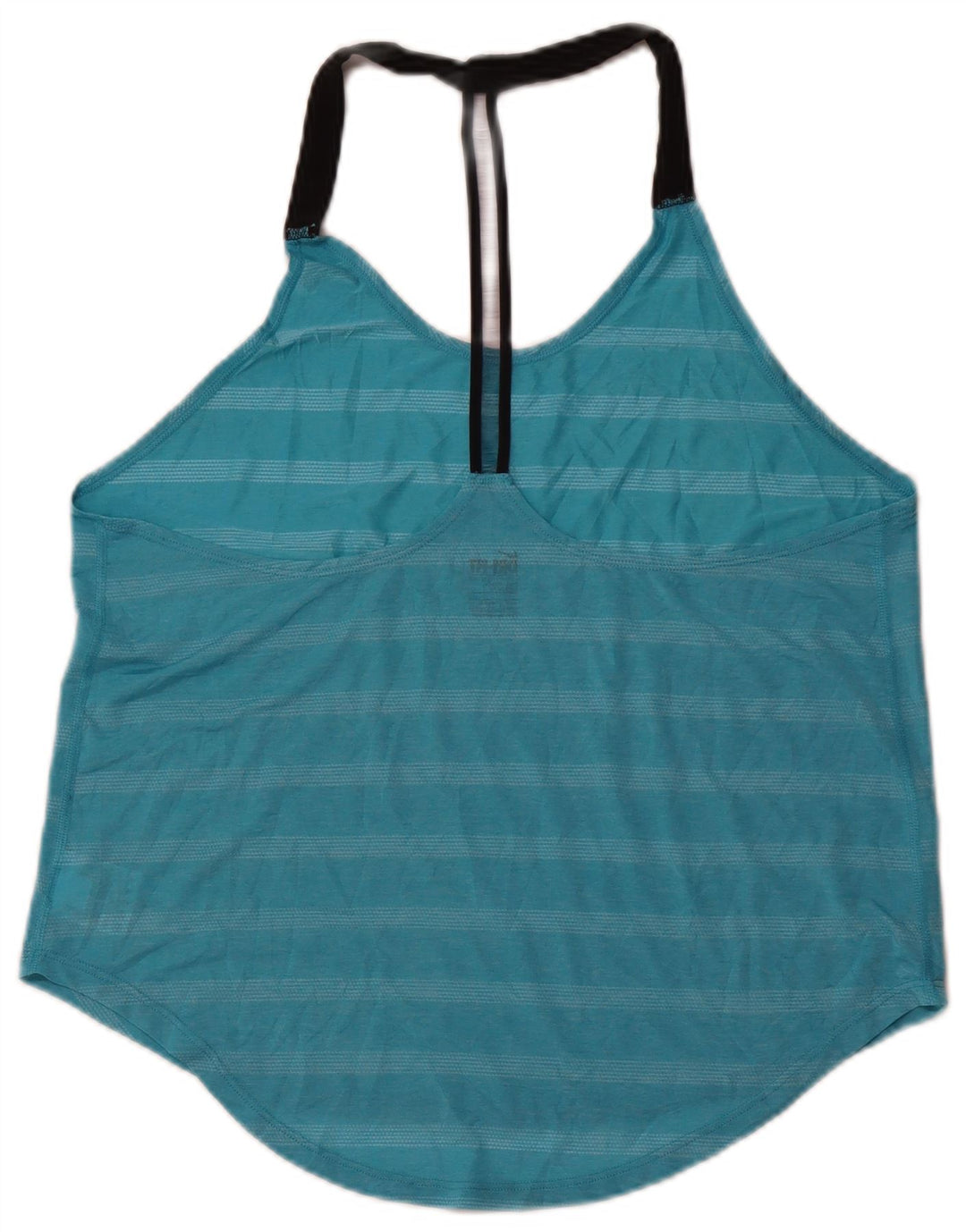 NIKE Womens Vest Top UK 16 Large Blue Striped Polyester Sports