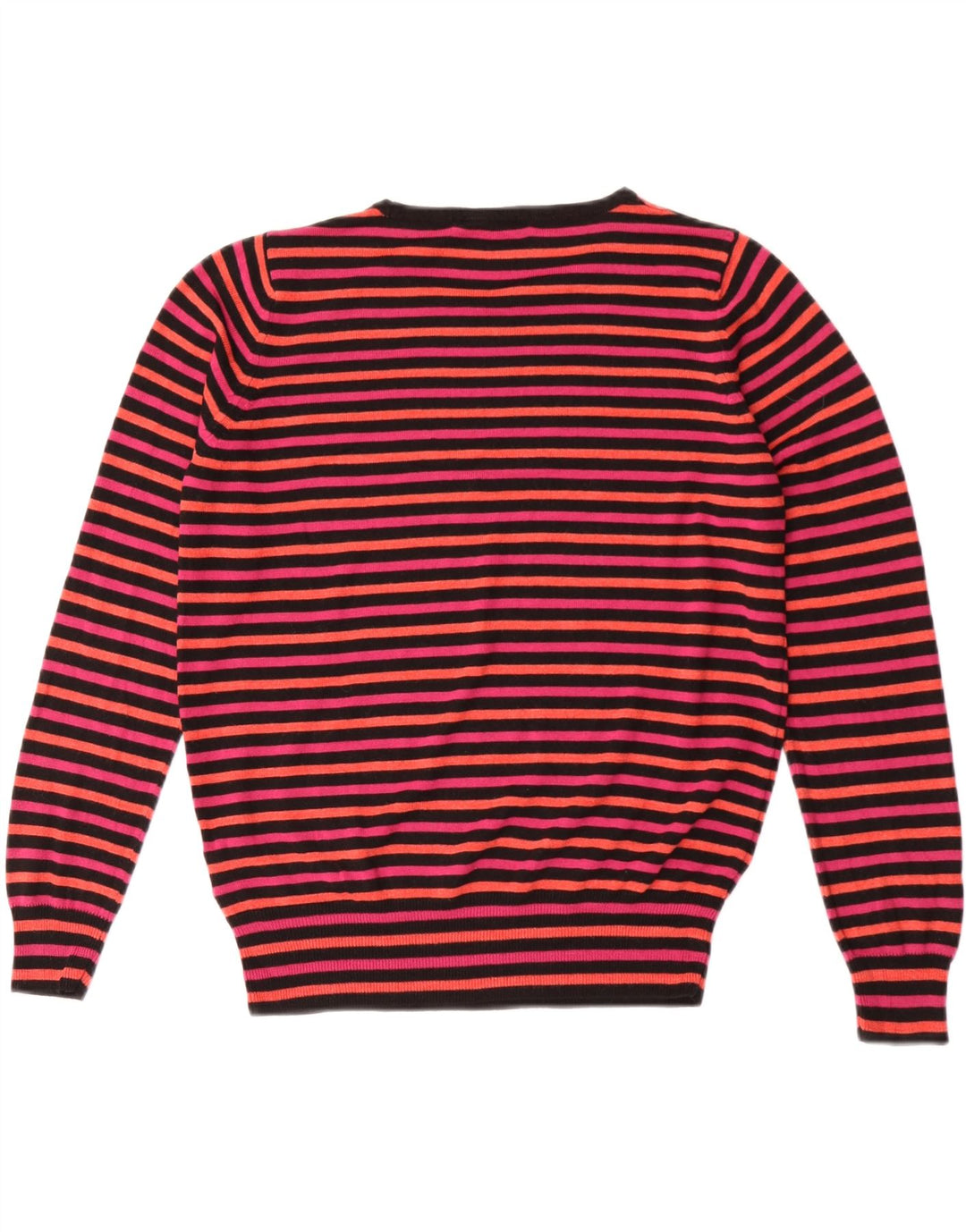 Marks & Spencer Womens Boat Neck Jumper Sweater UK 14 Medium Pink Striped