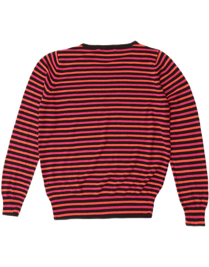 Marks & Spencer Womens Boat Neck Jumper Sweater UK 14 Medium Pink Striped