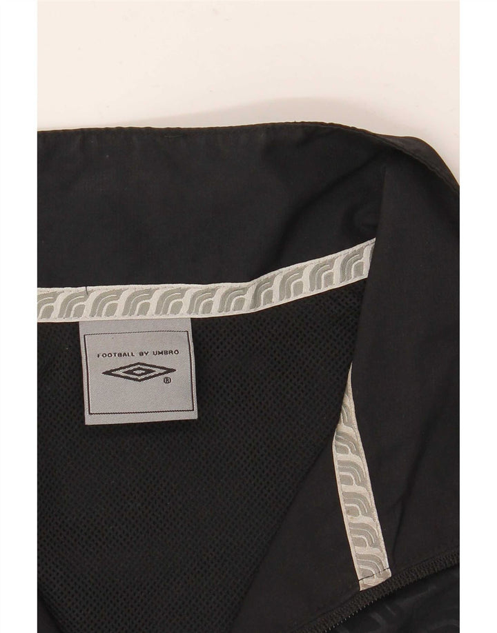 Umbro Mens Tracksuit Top Jacket Large Black Geometric Polyester