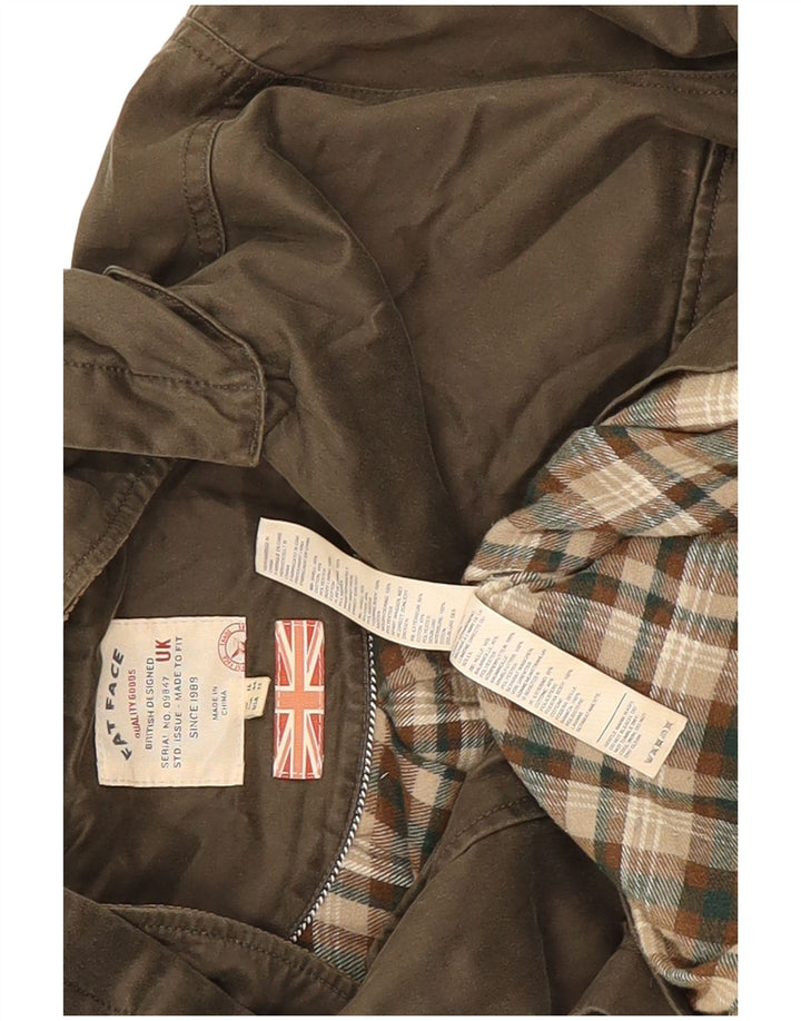 Fat Face Womens Hooded Oversized Waxed Cotton Jacket UK 16 Large Khaki
