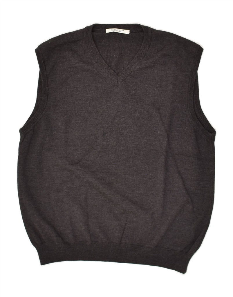 GLENFIELD Mens Vest Tank Top Medium Grey Wool | Vintage Glenfield | Thrift | Second-Hand Glenfield | Used Clothing | Messina Hembry 