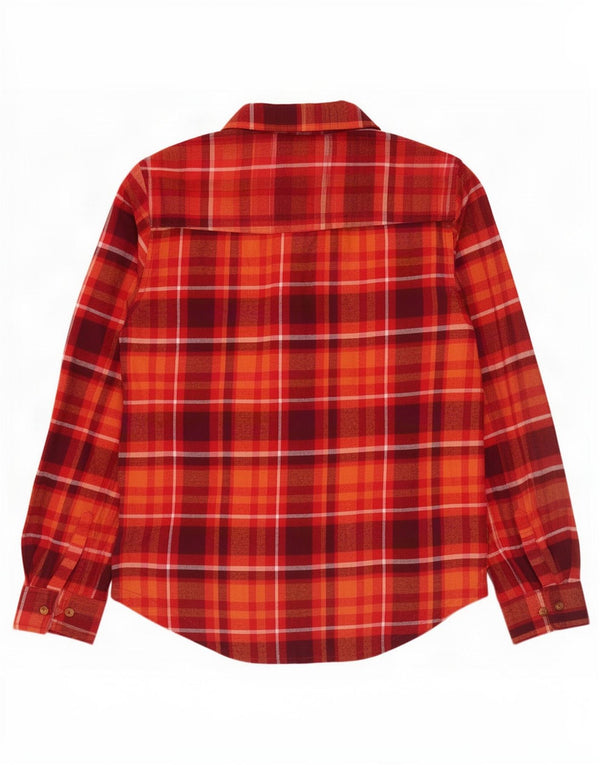 Orvis Womens Flannel Shirt UK 14 Medium Red Check Cotton