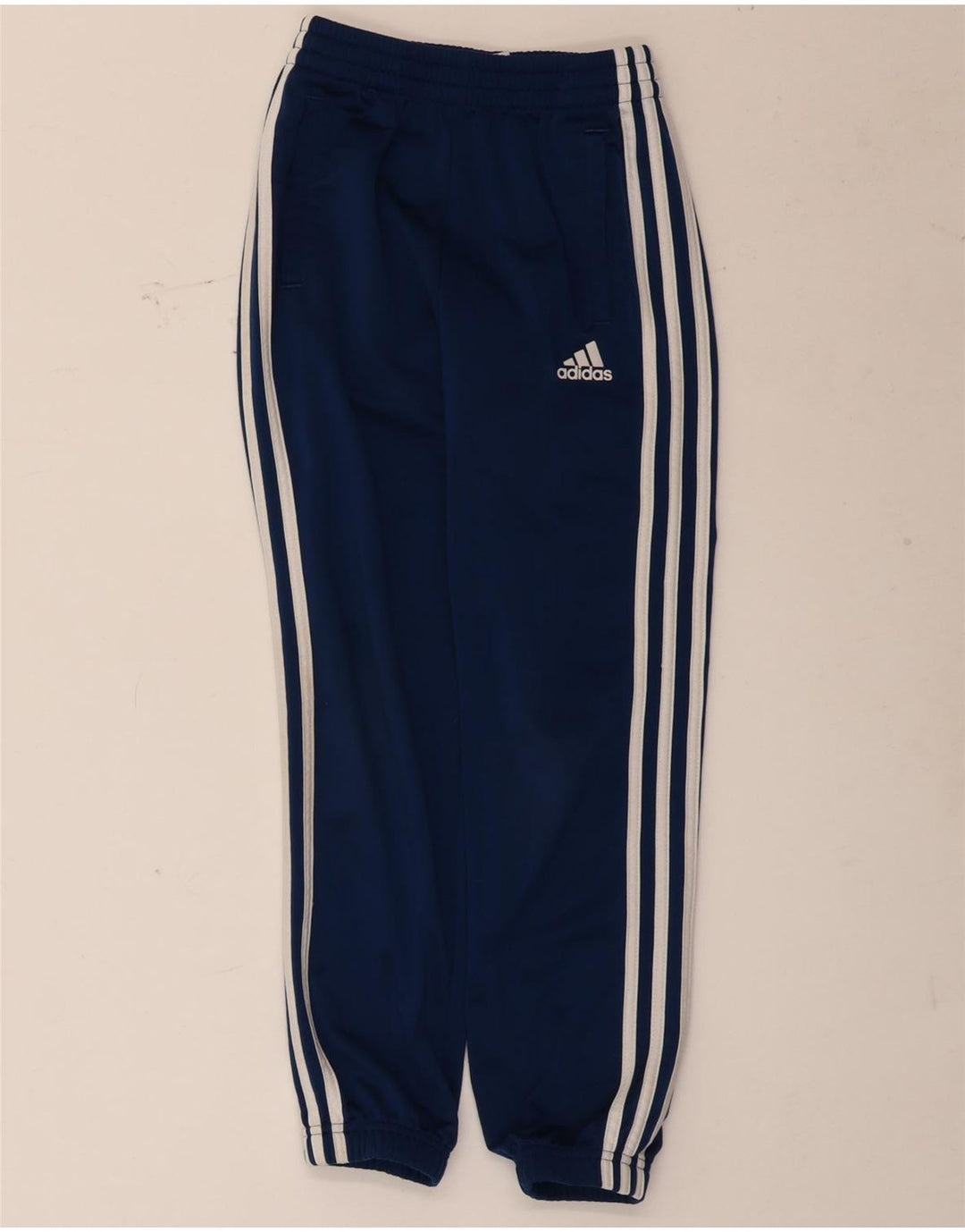 Adidas Boys Tracksuit Trousers Joggers 9-10 Years  Navy Blue Polyester