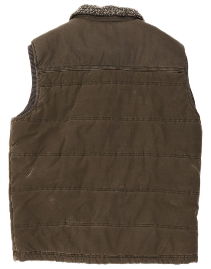FAT FACE Mens Padded Gilet UK 38 Medium Khaki Polyester
