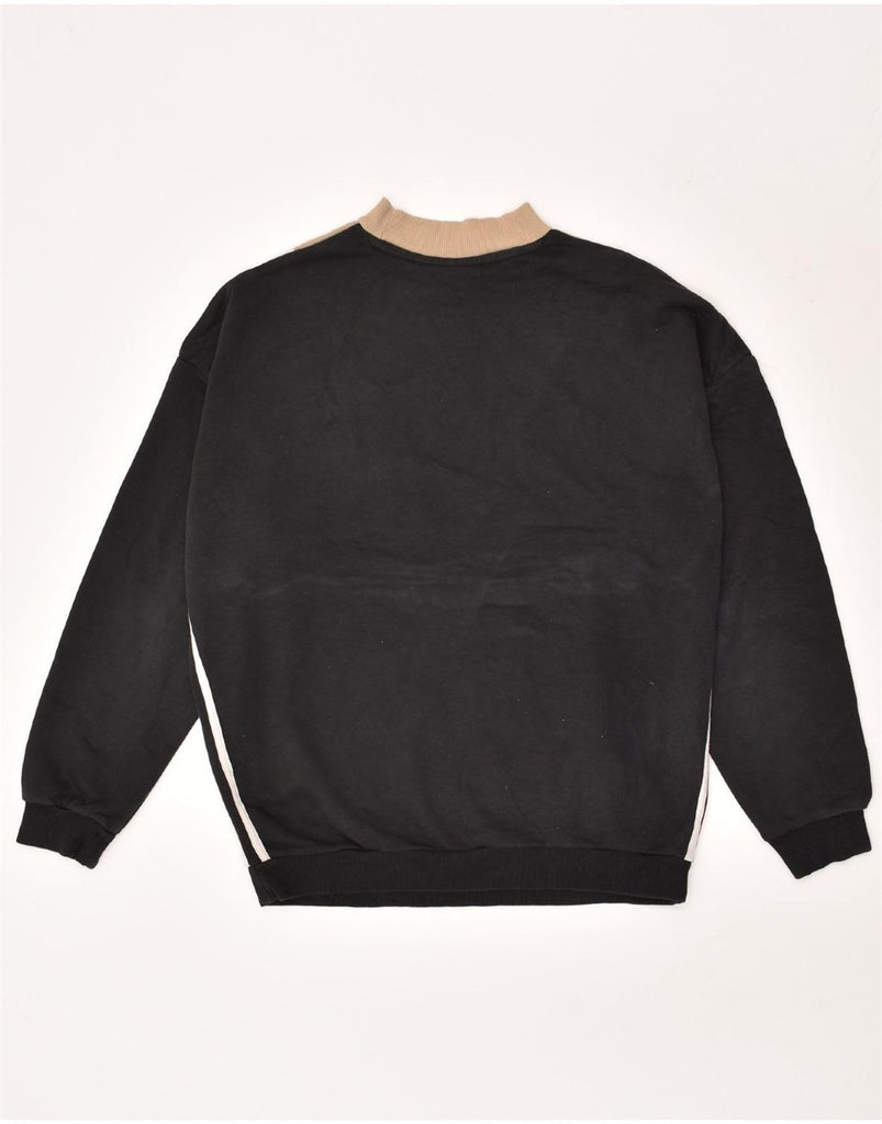 ADIDAS Womens Sweatshirt Jumper UK 16 Large Black Colourblock Cotton | Vintage Adidas | Thrift | Second-Hand Adidas | Used Clothing | Messina Hembry 