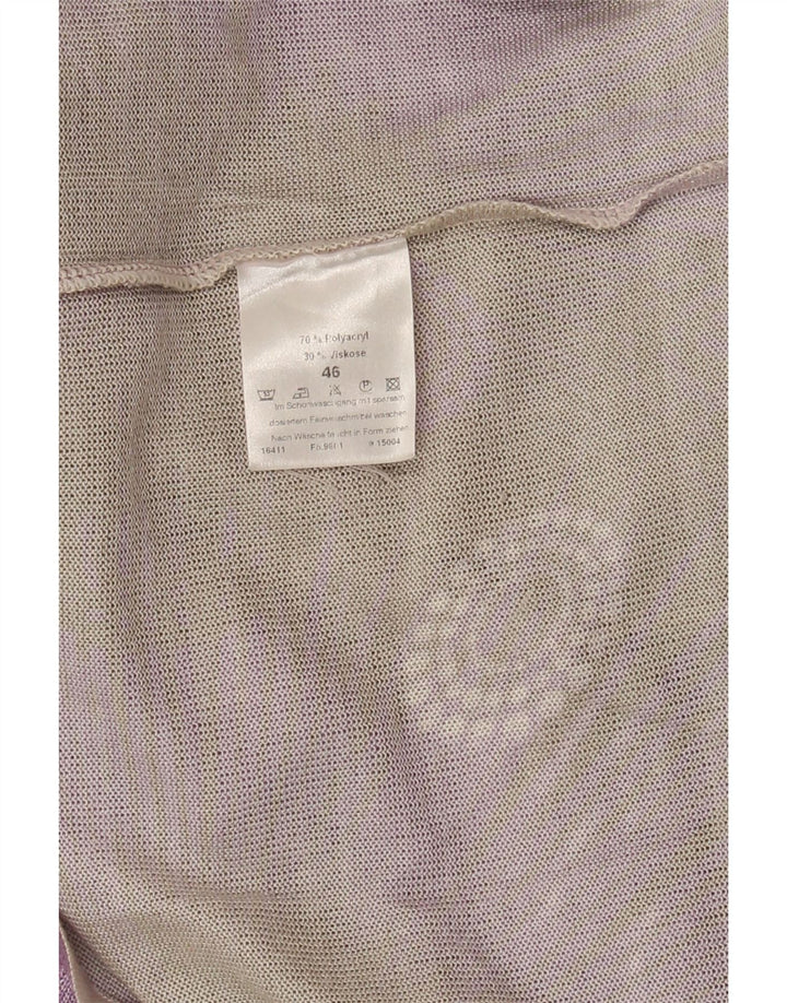 VINTAGE Womens Abstract Pattern Polo Shirt IT 46 Large Purple Polyacrylic Vintage Vintage and Second-Hand Vintage from Messina Hembry 