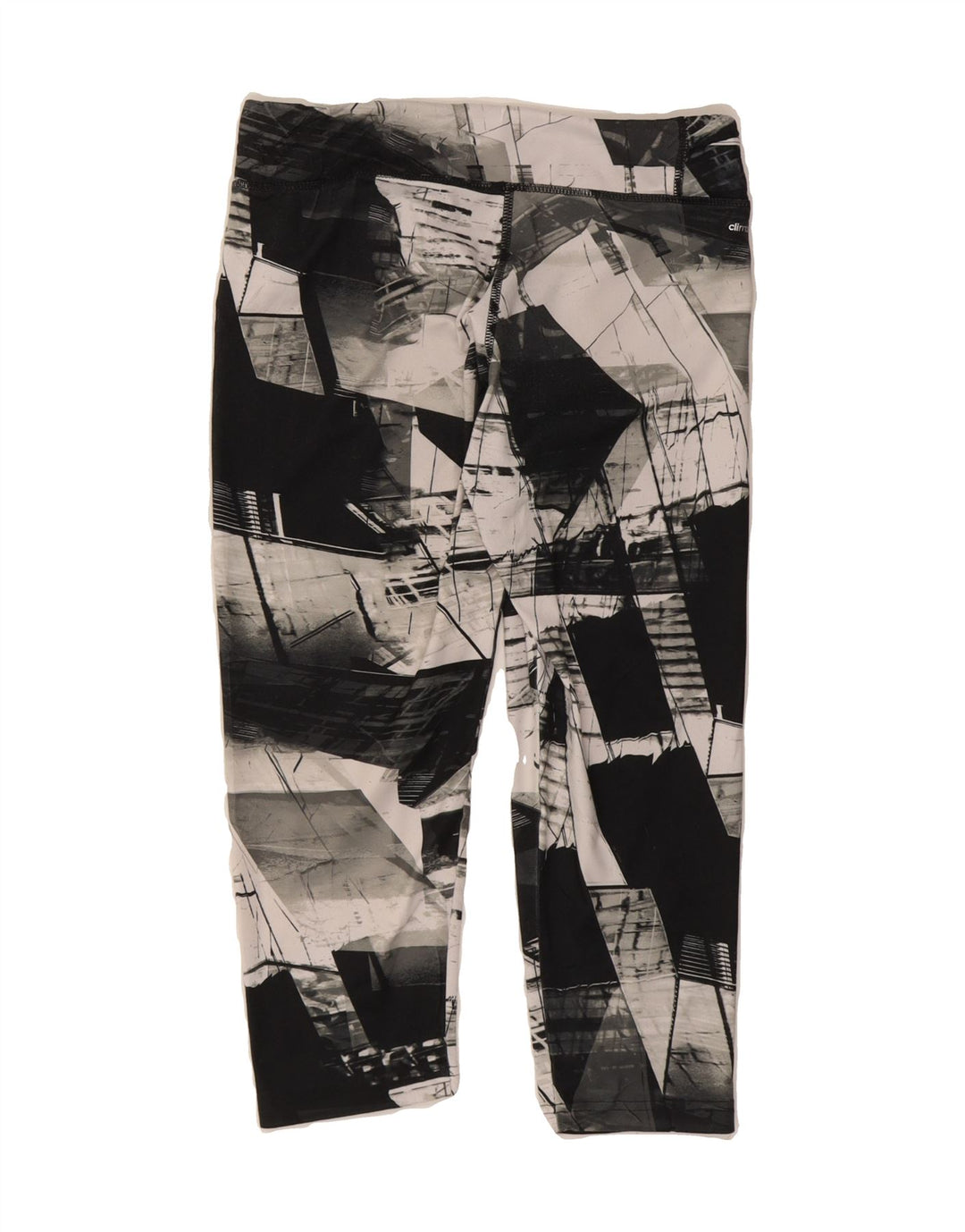 ADIDAS Womens Climalite Capri Leggings UK 10 Small Black Geometric Vintage Adidas and Second-Hand Adidas from Messina Hembry 