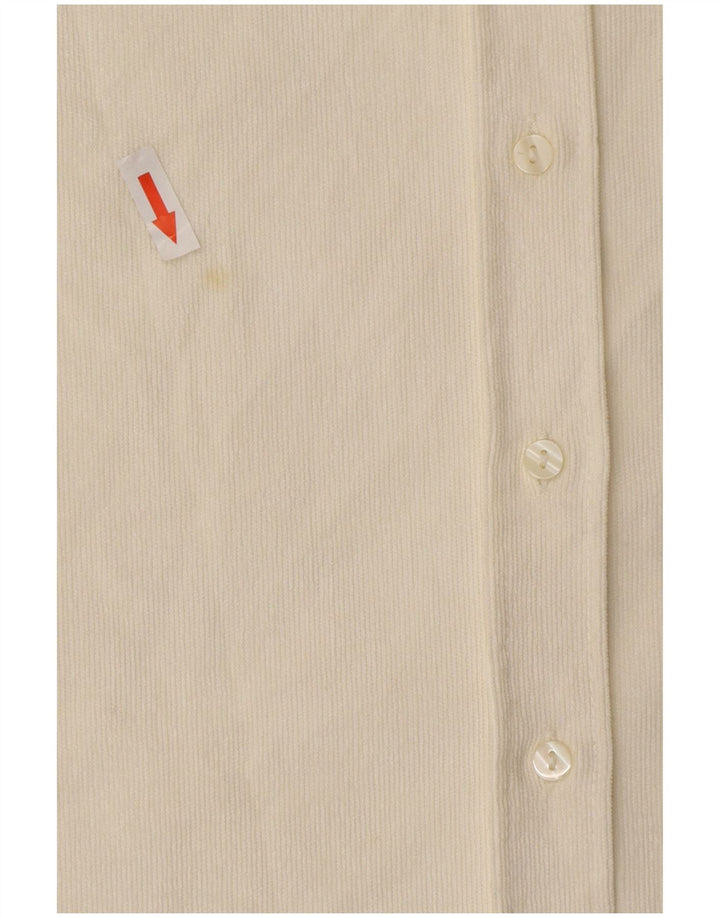 Zara Womens Oversized Corduroy Shirt UK 6 XS Off White Polyester