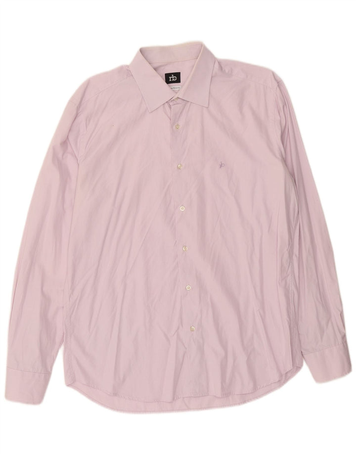 Roccobarocco Mens Shirt Size 42 16 1/2 Large Purple Cotton