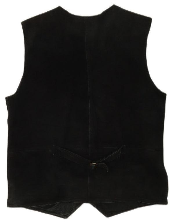 Pionier Mens Suede Waistcoat Medium Black