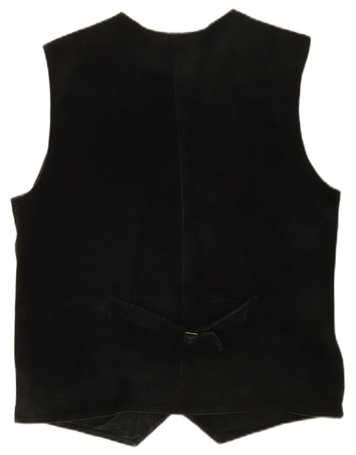 Pionier Mens Suede Waistcoat Medium Black