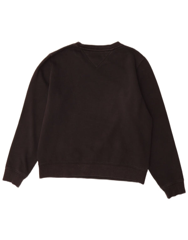 Tommy Hilfiger Womens Sweatshirt Jumper UK 14 Medium Black Cotton