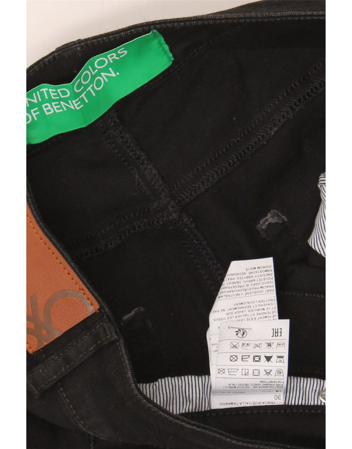 BENETTON Womens Bootcut Jeans W30 L30  Black Cotton Vintage Benetton and Second-Hand Benetton from Messina Hembry 