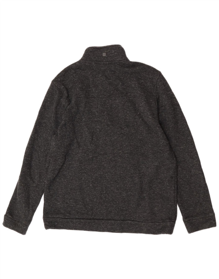 Mountain Warehouse Mens Zip Neck Sweatshirt Jumper XL Black Flecked