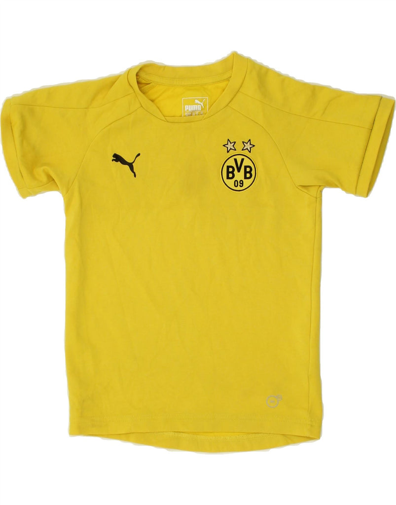 PUMA Boys BVB Dortmund Graphic T-Shirt Top 9-10 Years Yellow Cotton Vintage Puma and Second-Hand Puma from Messina Hembry 