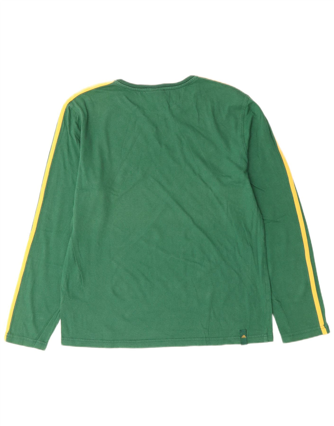 ADIDAS Mens Top Long Sleeve UK 40/42 Medium Green Cotton
