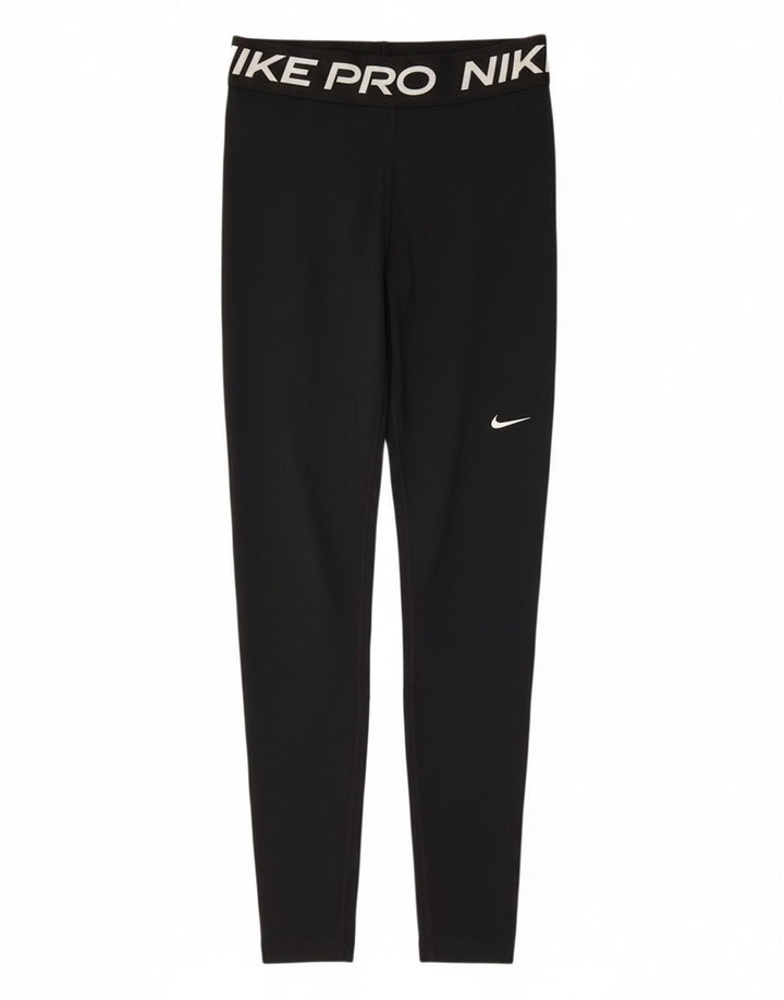 Nike Womens Graphic Leggings UK 8 Small  Black Polyester