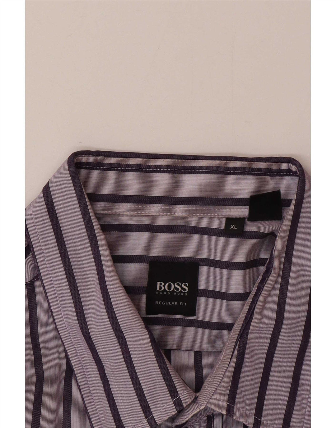 Hugo Boss Mens Regular Fit Shirt XL Purple Striped