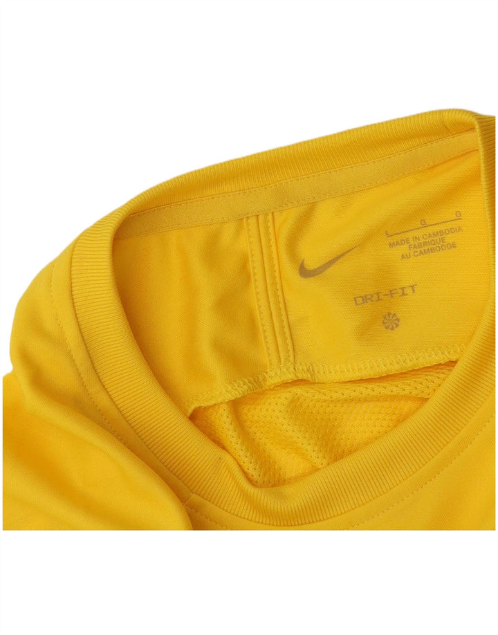 Nike Mens Dri Fit T-Shirt Top Large Yellow Colourblock