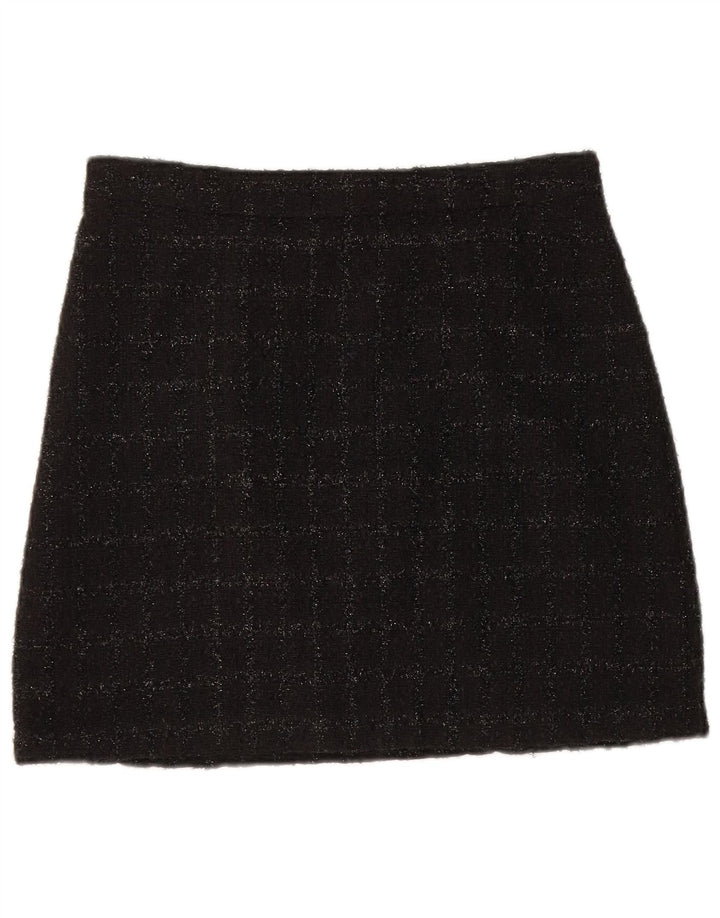 Warehouse Womens Mini Skirt UK 10 Small W28  Black Check Polyester