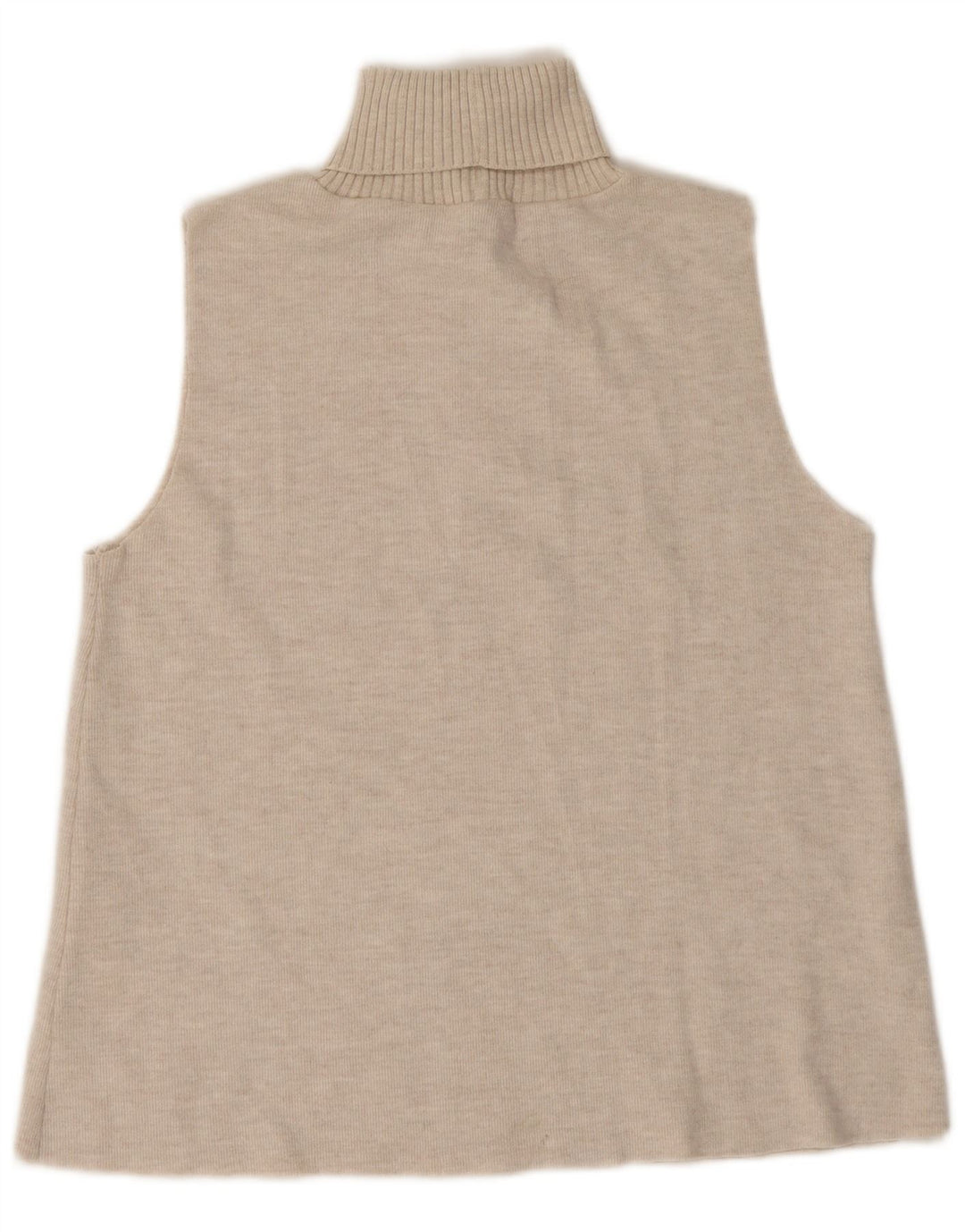 Zara Womens Vest Tank Top UK 14 Large Beige Polyester