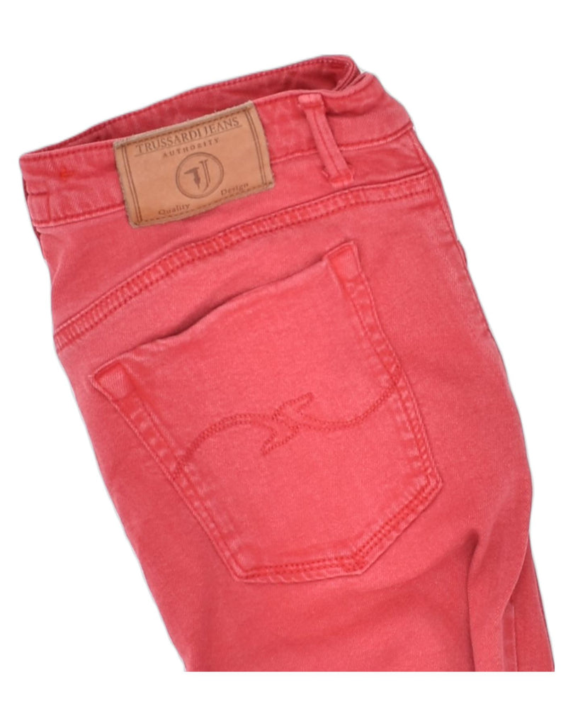 TRUSSARDI Womens Slim Jeans IT 42 Medium W28 L29  Red Cotton | Vintage | Thrift | Second-Hand | Used Clothing | Messina Hembry 