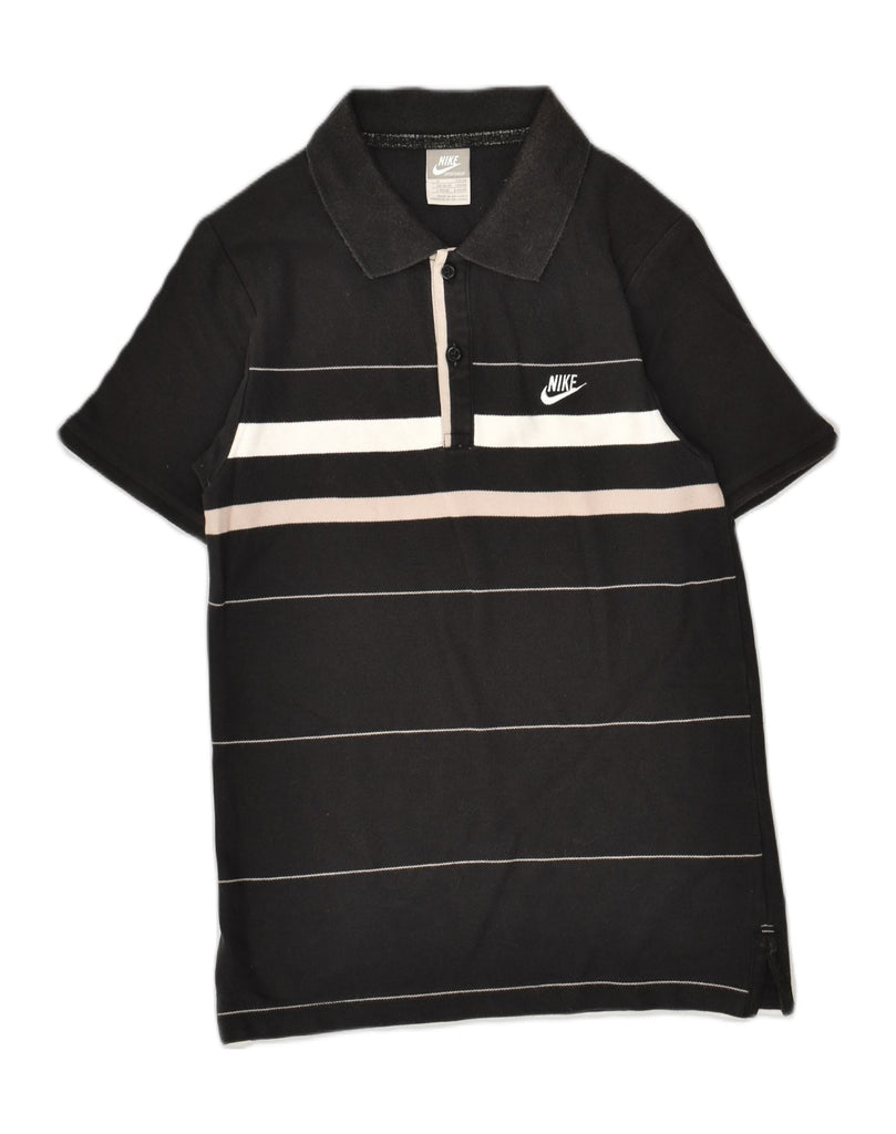 NIKE Mens Polo Shirt Small Black Striped Cotton | Vintage Nike | Thrift | Second-Hand Nike | Used Clothing | Messina Hembry 