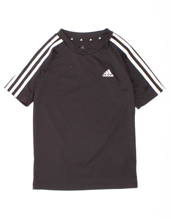 Adidas Boys Aeroready T-Shirt Top 7-8 Years Black Polyester