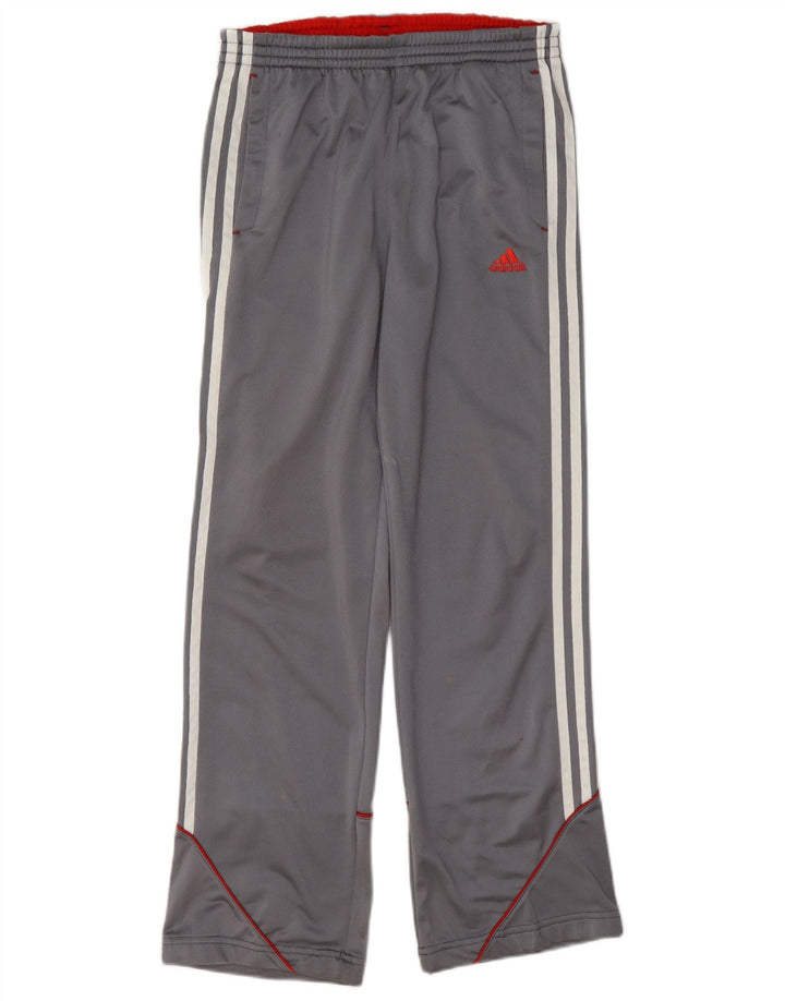 Adidas Boys Tracksuit Trousers 13-14 Years Grey Polyester
