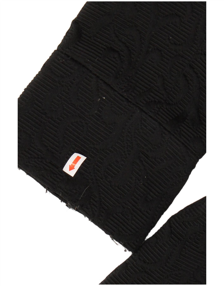 DESIGUAL Womens Abstract Pattern Overcoat EU 40 Medium Black Cotton