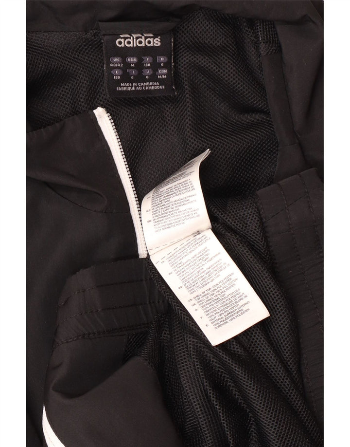 Adidas Mens Tracksuit Top Jacket UK 40/42 Medium Black Polyester
