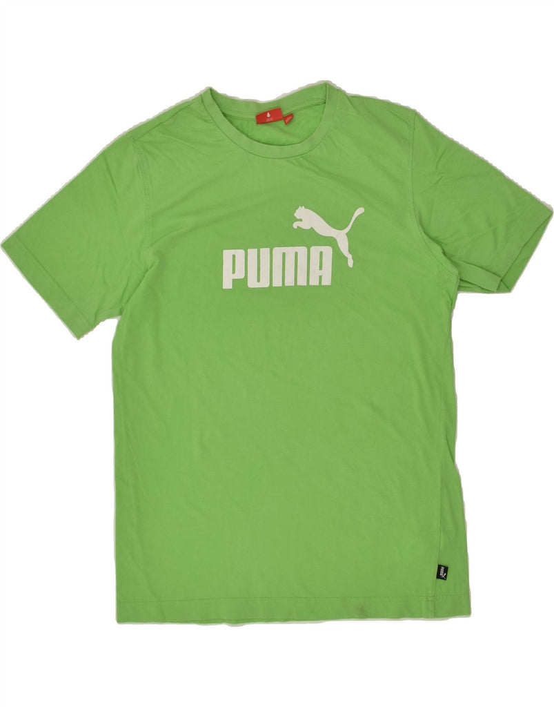 PUMA Mens Graphic T-Shirt Top Medium Green Cotton | Vintage Puma | Thrift | Second-Hand Puma | Used Clothing | Messina Hembry 