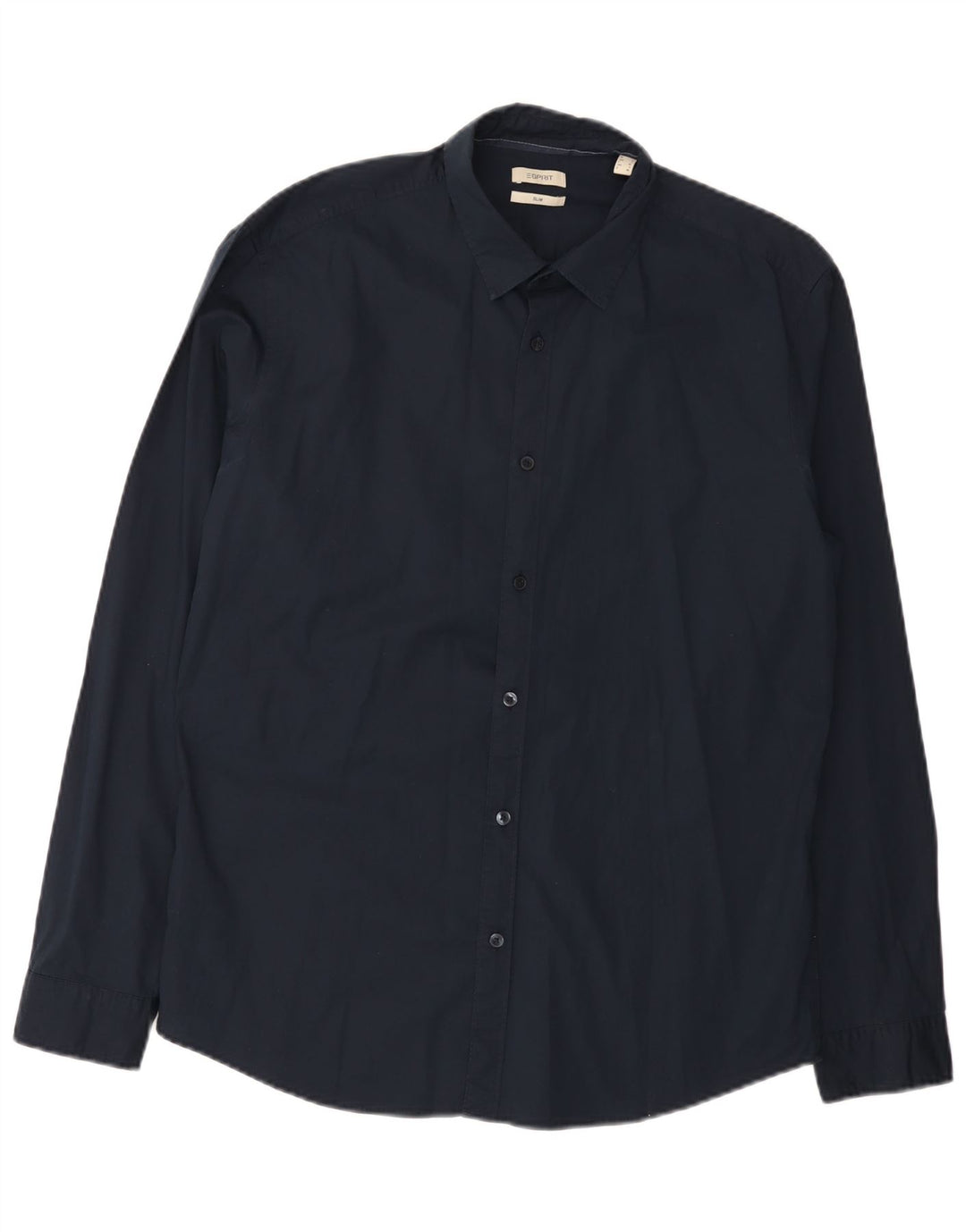 Esprit Mens Slim Fit Shirt Large Navy Blue Cotton