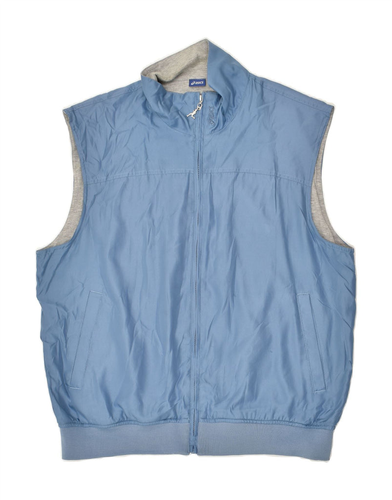 ASICS Mens Gilet UK 44 2XL Blue Polyester | Vintage Asics | Thrift | Second-Hand Asics | Used Clothing | Messina Hembry 